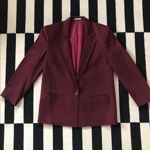 Burgundy Boyfriend Blazer